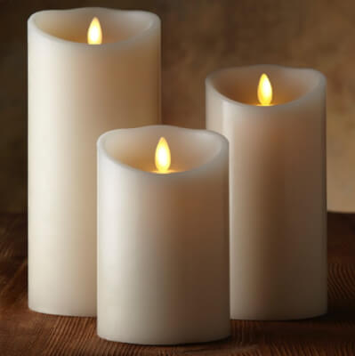 LED Battery Dancing Flame Pillar Candles
