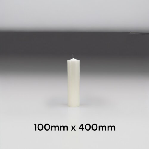 Ivory Chimney Pillar Candles 100mm x 400mm
