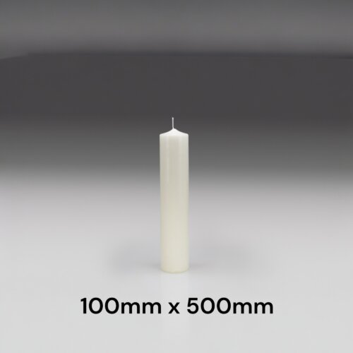 Ivory Chimney Pillar Candles 100mm x 500mm