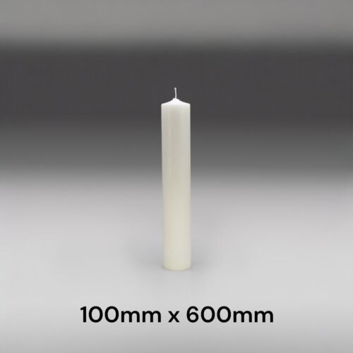 Ivory Chimney Pillar Candles 100mm x 600mm