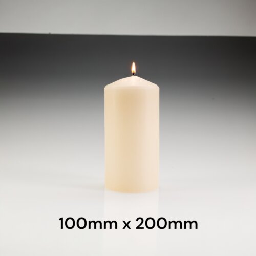 Ivory Pillar Candles 100mm x 200mm