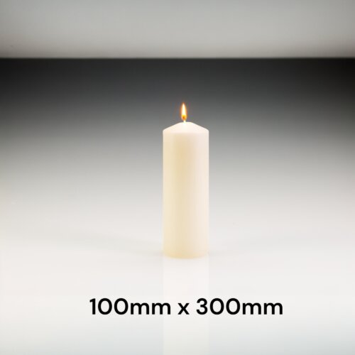 Ivory Pillar Candles 100mm x 300mm
