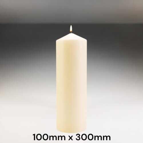 Ivory Pillar Candles 100mm x 300mm