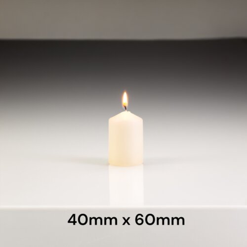 Ivory Pillar Candles 40mm x 60mm