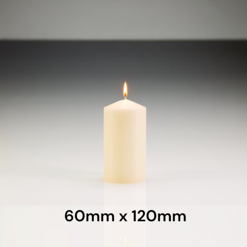 Ivory Pillar Candles 60mm x 120mm