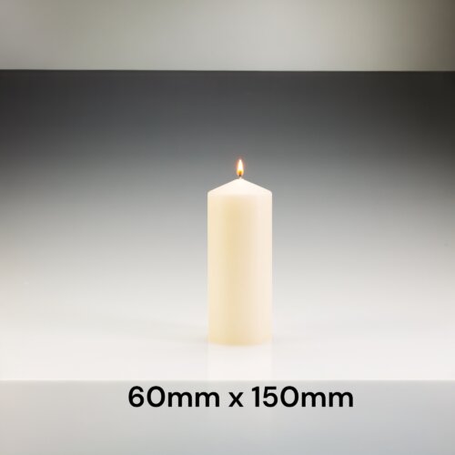 Ivory Pillar Candles 60mm x 150mm