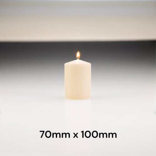 Ivory Pillar Candles 70mm x 100mm
