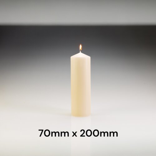 Ivory Pillar Candles 70mm x 200mm