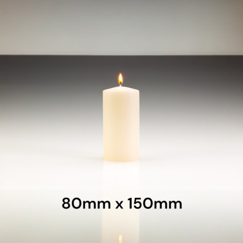 Ivory Pillar Candles 80mm x 150mm