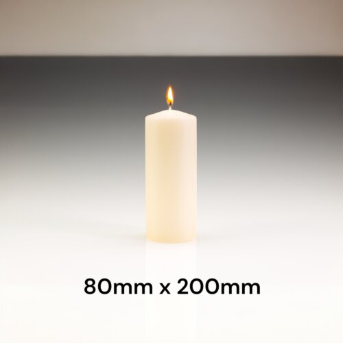 Ivory Pillar Candles 80mm x 200mm