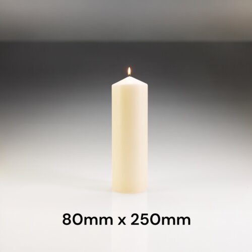 Ivory Pillar Candles 80mm x 250mm