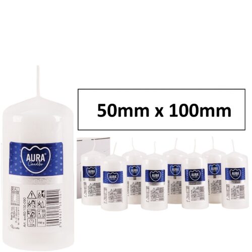 50mm x 100mm White Pillar Candles1