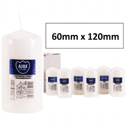 60mm x 120mm White Pillar Candles New1