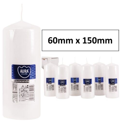 60mm x 150mm White Pillar Candles1