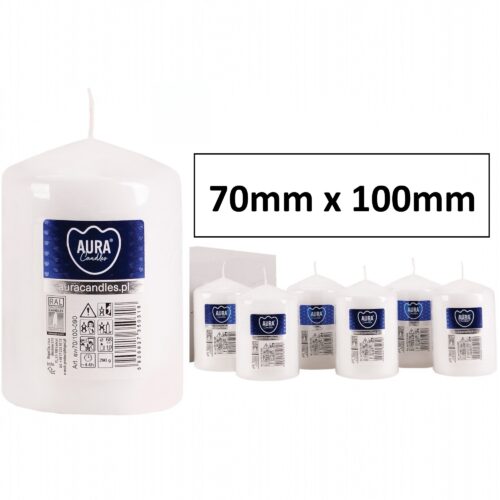 70mm x 100mm White Pillar Candles1