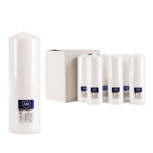 80mm x 250mm White Pillar Candles