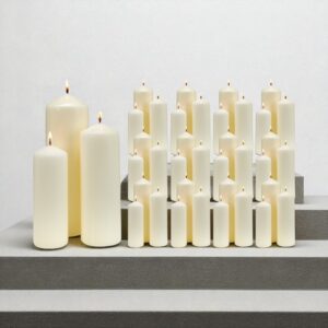 Bulk Buy Set Of Three Pillar Candles (12 Sets)