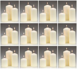 Bulk Set Three 60mm Pillar Candles