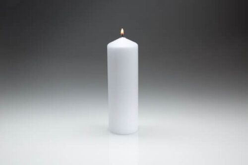 80mm x 250mm White Pillar Candles