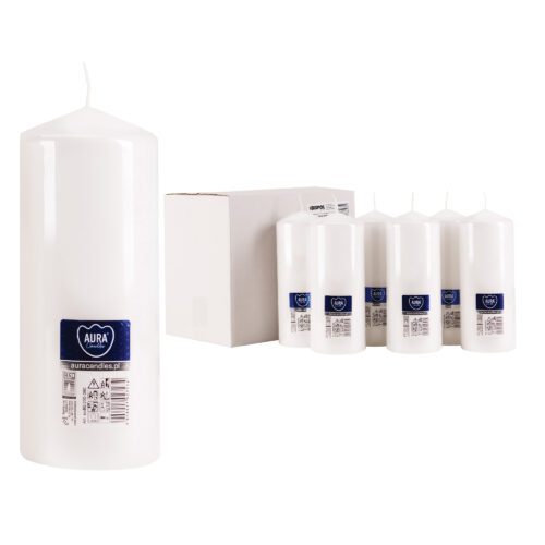 80mm x 200mm White Pillar Candles