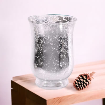 Silver on sale hurricane lamp