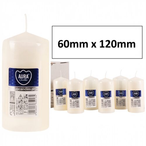 60mm x 120mm Ivory Pillar Candles New1