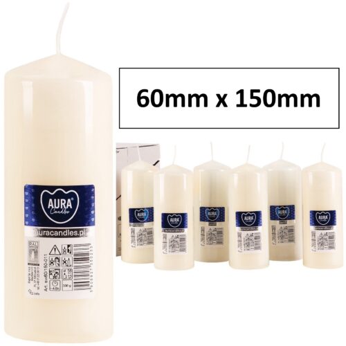 60mm x 150mm Ivory Pillar Candles1