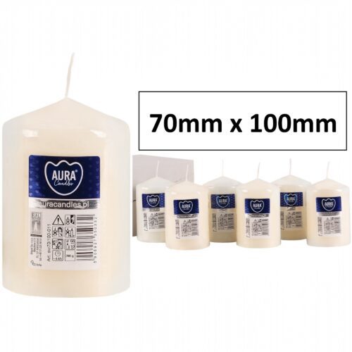 70mm x 100mm Ivory Pillar Candles1