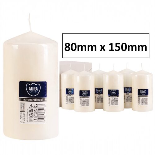 80mm x 150mm Ivory Pillar Candle1