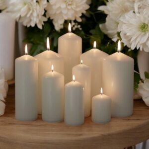 Event Wedding Ivory Pillar Candles