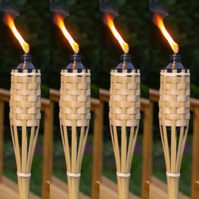 150cm Bamboo Tiki Torch Pack 4