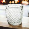 Swirl Glass Tea Light Holder