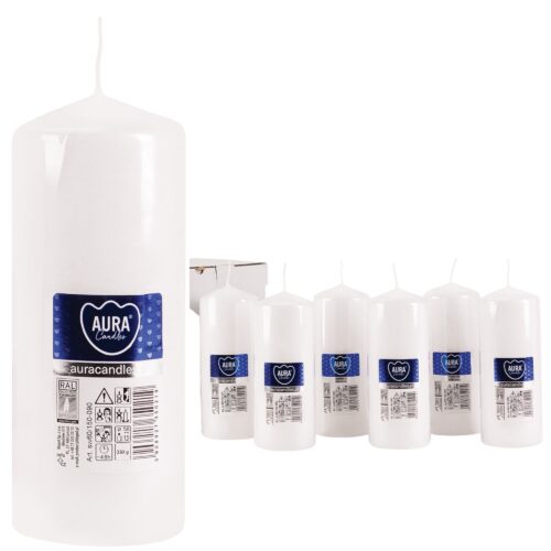 60mm x 150mm White Pillar Candles