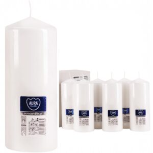 80mm x 200mm White Pillar Candles