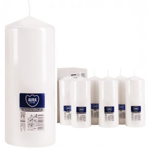 80mm x 200mm White Pillar Candles