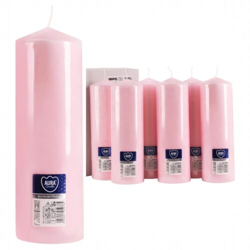 Pink Pillar Candles 80mm x 250mm