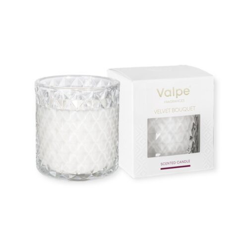 Scented Candle In Crystal Glass Velvet Bouquet