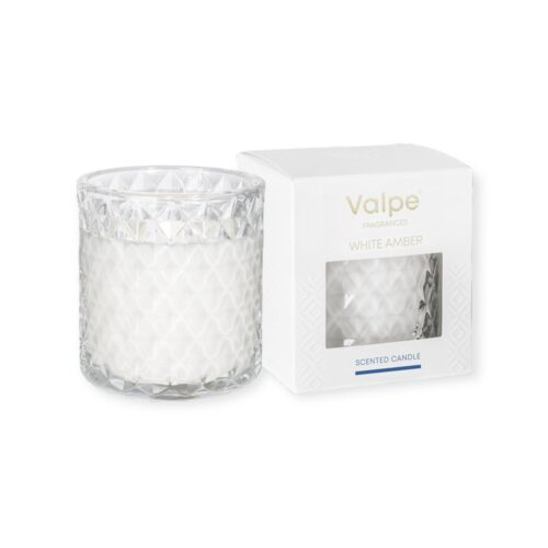 Scented Candle In Crystal Glass White Amber
