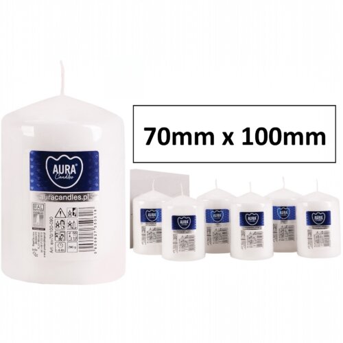 70mm x 100mm White Pillar Candles
