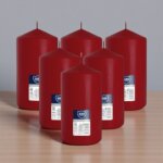 80mm x 150mm Wine Red Burgundy Pillar Candles