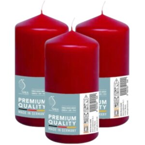 80mm x 150mm Wine Red Burgundy Pillar Candles