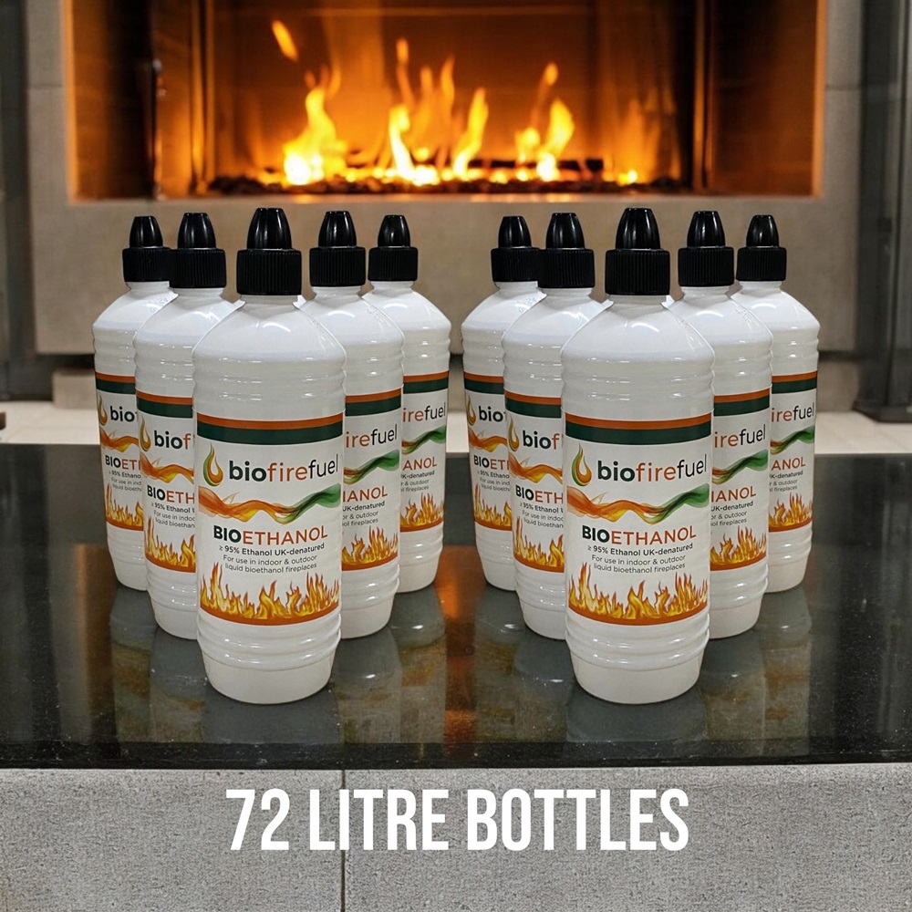 NETZERO Bioethanol Fuel - Clean Burning Fireplace Fuel 1 Liter Bottle