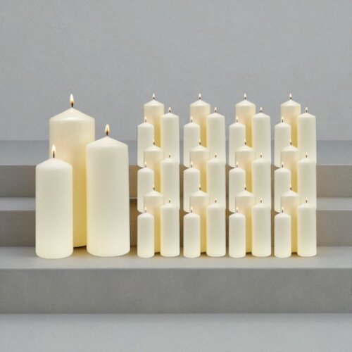 Bulk Buy Set of Three Pillar Candles