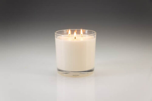 Large Three Wick Vanilla Scented Candle In Glass (Pack Options) - Image 2