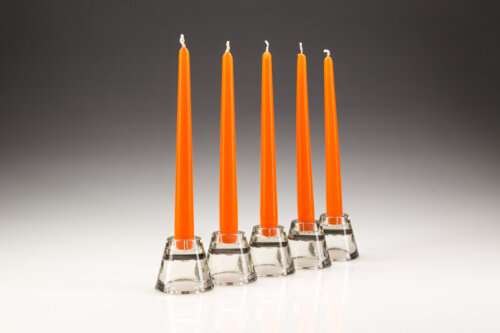 10" Tapered Dinner Candles Orange