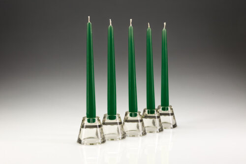 10" Tapered Dinner Candles Dark Green
