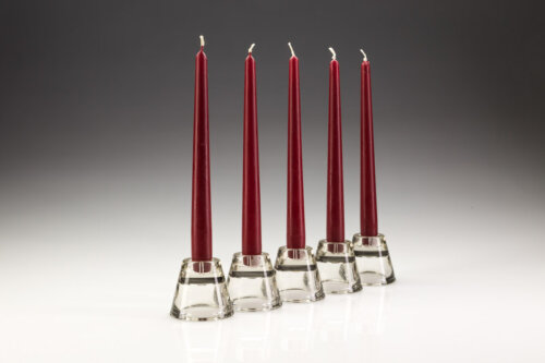 10" Tapered Dinner Candles Cherry Wine Red