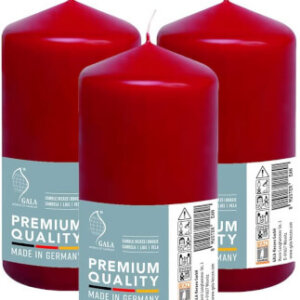 80mm x 150mm Wine Red Burgundy Pillar Candles (Pack 8)