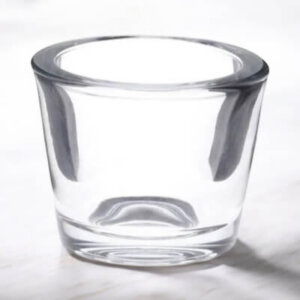 Clear Chunky Glass Tea Light Holder (Pack 12)