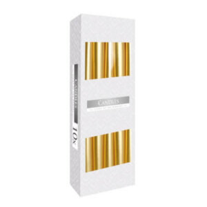 Gold Tapered Dinner Candles (Pack Options)